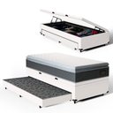 Ver imagem 1 de Cama Box Baú com Colchão de Espuma D45 Pillow Top Fort Comfort + Auxiliar Unique Solteiro 88cm