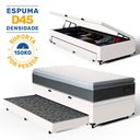 Ver imagem 2 de Cama Box Baú com Colchão de Espuma D45 Pillow Top Fort Comfort + Auxiliar Unique Solteiro 88cm