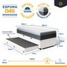 Cama Box Baú com Colchão de Espuma D45 Pillow Top Fort Comfort + Auxiliar Unique Solteiro 88cm - 4
