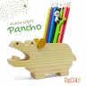Porta Lápis De Madeira Hipopótamo Pancho, Da Pachu - P-04 - 2
