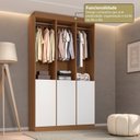 Ver imagem 4 de Guarda-Roupa 3 Módulos Roupeiro Closet Sapateira 1 Porta Branco Versatille Yescasa