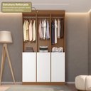Ver imagem 5 de Guarda-Roupa 3 Módulos Roupeiro Closet Sapateira 1 Porta Branco Versatille Yescasa