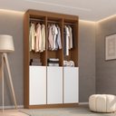 Ver imagem 1 de Guarda-Roupa 3 Módulos Roupeiro Closet Sapateira 1 Porta Branco Versatille Yescasa