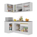 Ver imagem 6 de Cozinha Compacta de Canto com Rodapé Veneza Multimóveis MP2092 com Armário e Balcão Branca