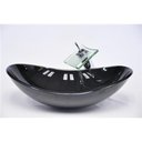 Ver imagem 4 de Cuba de vidro preta oval canoa big 56,5x37x18x8cm
