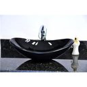 Ver imagem 3 de Cuba de vidro preta oval canoa big 56,5x37x18x8cm