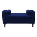 Ver imagem 1 de Recamier Baú Félix 90cm Suede Azul Marinho - Dominic Decor