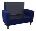 Ver imagem 2 de Recamier Baú Félix 90cm Suede Azul Marinho - Dominic Decor