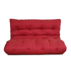 Futon 02 Lugares Slim 128x188x10cm - Cor Vermelho Tomate FUTON BRASIL