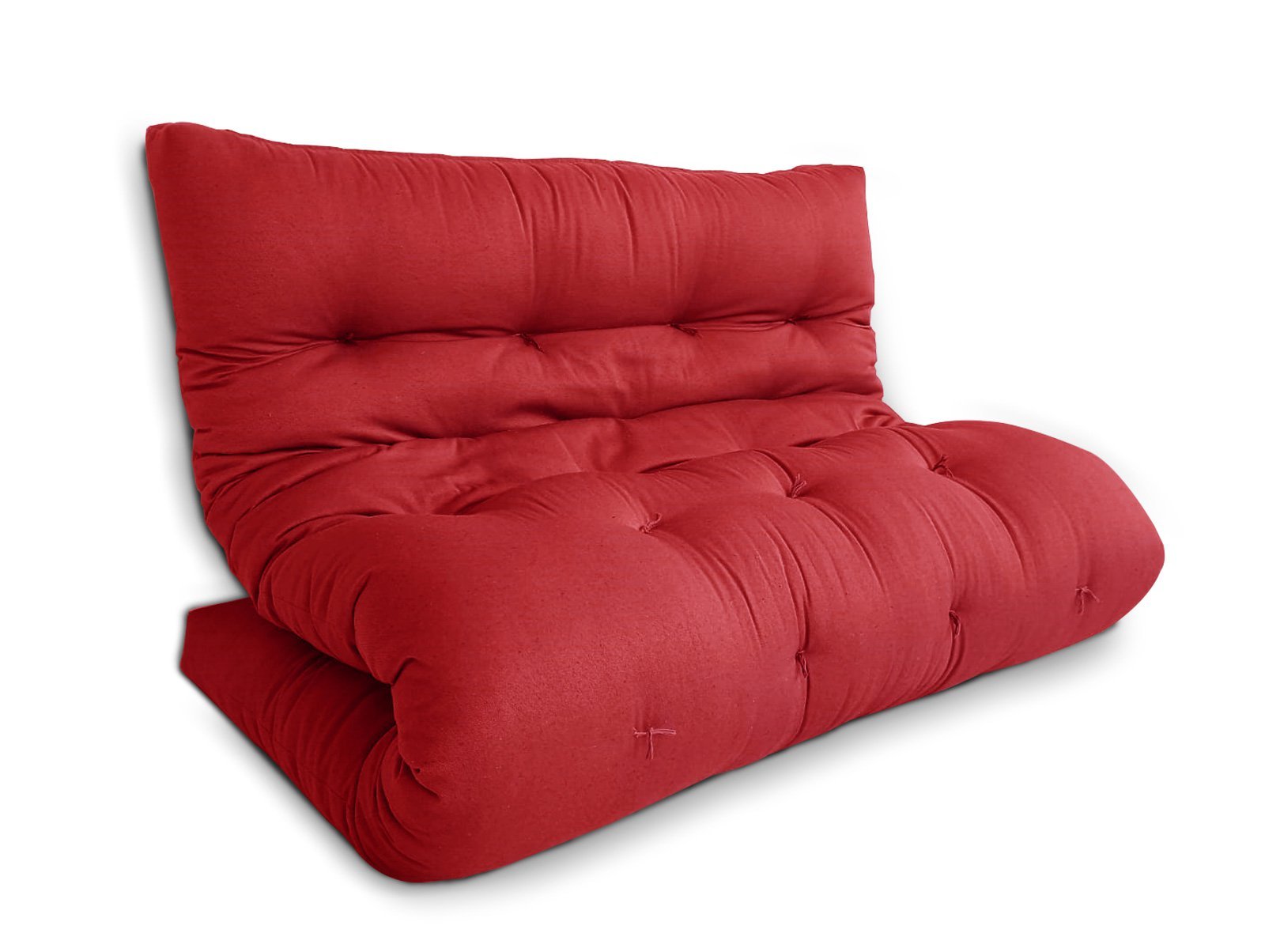 Futon 02 Lugares Slim 128x188x10cm - Cor Vermelho Tomate FUTON BRASIL - 3