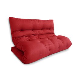 Futon 02 Lugares Slim 128x188x10cm - Cor Vermelho Tomate FUTON BRASIL - 3