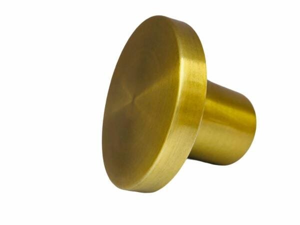 Espelho Adnet Redondo Dourado Gold com Alça Decorativo 45cm com Pino Redondo - 2
