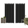 Cortina Corta Luz 2,80M x 2,30M 100% Blackout PVC Preto para Sala ou Quarto para Varão Simples - 1