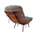 Ver imagem 3 de Poltrona com Puff Costela Suede Grafite Base Metal Vallisa Decor