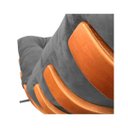 Ver imagem 4 de Poltrona com Puff Costela Suede Grafite Base Metal Vallisa Decor