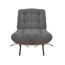 Ver imagem 2 de Poltrona com Puff Costela Suede Grafite Base Metal Vallisa Decor