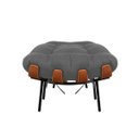 Ver imagem 5 de Poltrona com Puff Costela Suede Grafite Base Metal Vallisa Decor
