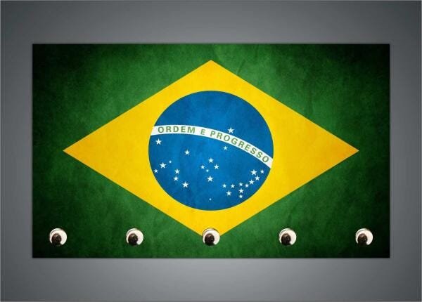 Porta Chaves Bandeira Do Brasil Organizador Para Chaveiros - 2