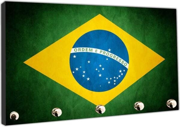 Porta Chaves Bandeira Do Brasil Organizador Para Chaveiros - 3