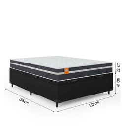 Cama Box Baú Casal Qatar Colchão Inducol Molas MaxForce Pro 138x188x63cm - 4