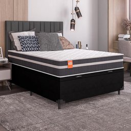 Cama Box Baú Casal Qatar Colchão Inducol Molas MaxForce Pro 138x188x63cm - 1