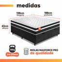 Ver imagem 4 de Cama Box Baú Casal Qatar Colchão Inducol Molas Maxforce Pro 138x188x63cm