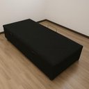 Ver imagem 3 de Cama Solteiro com Baú Blindado Preta Suede – Estrutura Reforçada e Pistão a Gás