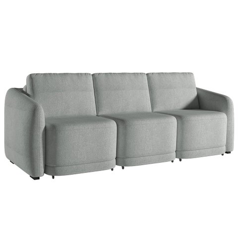 Sofá Cama Casal para Sala 246cm Polska K04 Bouclê Cinza - Mpozenato