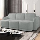 Ver imagem 2 de Sofá Cama Casal para Sala 246cm Polska K04 Bouclê Cinza - Mpozenato