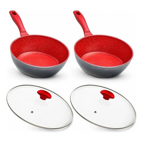 Jogo de Panelas Polishop Daybyday Antiaderente 4 Peças Vermelho