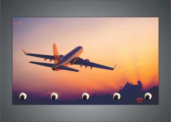 Porta Chaves Decorativo Avião Aeronave Organizador T02 - 3
