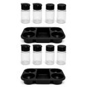 Ver imagem 1 de Kit 2 Porta Condimentos para Restaurantes e Lanchonetes 4 Frascos Preto