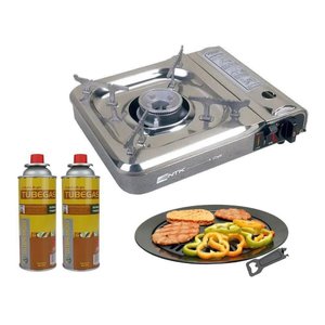 Fogareiro Cheff com Base Inox Refil Grill Plate