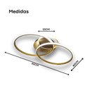 Ver imagem 5 de Lustre de Teto Fixo Led 45w Aneís Pendente 3 Cores em 1 Circles Dourado