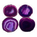 Ver imagem 3 de Porta Copos Chapas De Ágatas Cor Única - 8 A 10 Cm 4 Peças