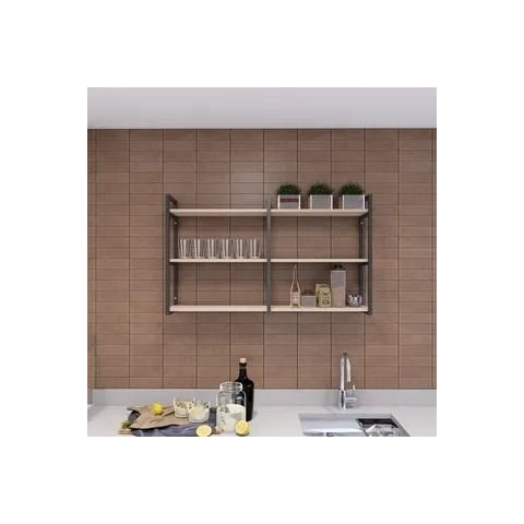 Prateleira Decorativa Elegante Organizadora Estilo Industrial Parede Sala Quarto Cozinha Marrom