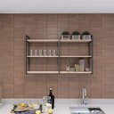 Ver imagem 1 de Prateleira Decorativa Elegante Organizadora Estilo Industrial Parede Sala Quarto Cozinha Marrom