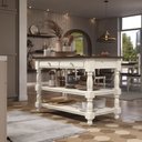 Ver imagem 4 de Ilha de Cozinha com 2 Gavetas e 2 Prateleiras Branco Enelhecido