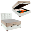 Ver imagem 1 de Cama Box Bau e Colchão Casal Molas Ensacadas Airflex + Cabeceira Branco