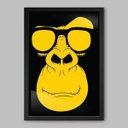 Ver imagem 1 de Quadro Animal Monkey - 45x30cm - Moldura Padrão Preto