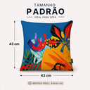 Ver imagem 6 de Kit 3 Capas de Almofada 43x43cm Microfibra Floral Tropical Azul Vibrante