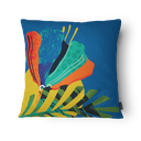 Ver imagem 3 de Kit 3 Capas de Almofada 43x43cm Microfibra Floral Tropical Azul Vibrante
