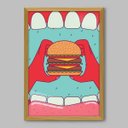 Ver imagem 1 de Quadro Cozinha História da Garganta - 60x40cm - Moldura Padrão Madeira