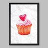 Quadro Cozinha Cupcake - 60x40cm - Moldura Padrão Preto - 1