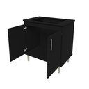 Ver imagem 4 de Kit Bancada Ilha para Cozinha + Balcão para Cooktop 0,80m 5 Bocas 2 Portas Turim Preto Preto