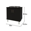 Ver imagem 6 de Kit Bancada Ilha para Cozinha + Balcão para Cooktop 0,80m 5 Bocas 2 Portas Turim Preto Preto