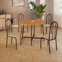 Ver imagem 2 de Conjunto Sala de Jantar 90cm Ilhabela 4 Cad Marrom C- Creme