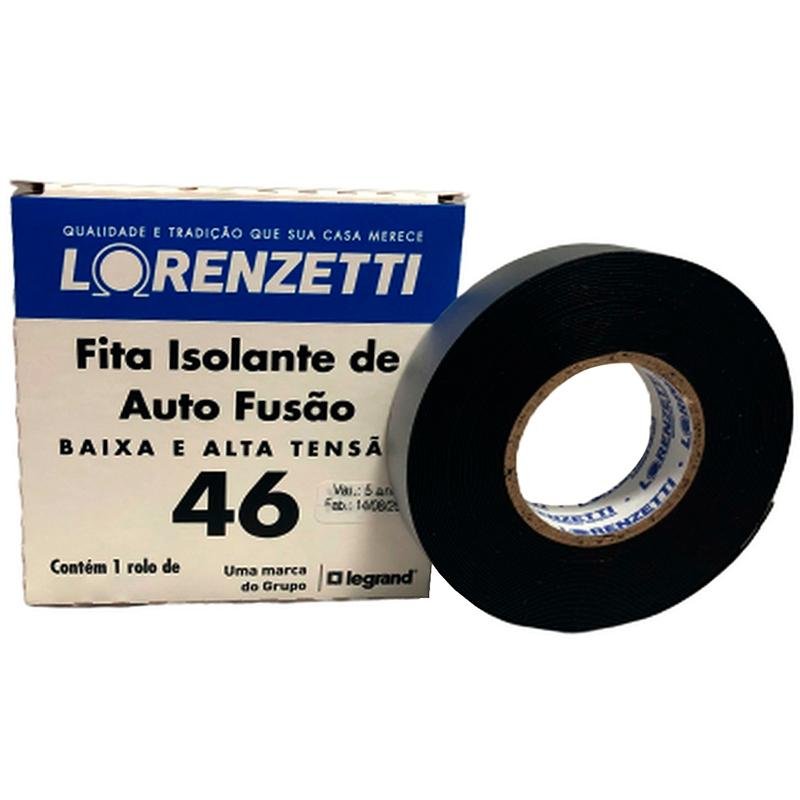 Fita Isolante Lorenzetti Alto Fusão - 19mm x 10 Metros - AF-10M-N