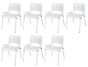 Ver imagem 2 de Cadeira Iso Base Branco Escola, Escritório Branco Kit 7 Un