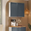Ver imagem 1 de Armário 80cm 2 Portas Yescasa Unna Branco/Azul
